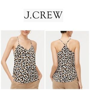 J. Crew Leopard Scalloped Edge Cami Spaghetti Strap 8